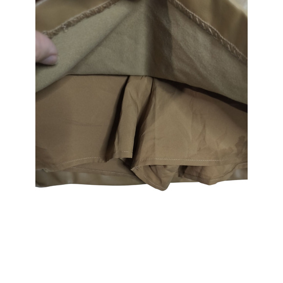 SK 144) Abercrombie & Fitch Women's Tan Vegan Leather Mini Skort XS - Picture 3 of 7
